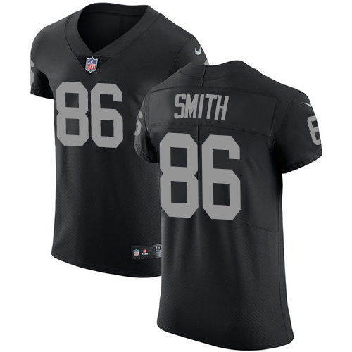 Nike Raiders #86 Lee Smith Black Team Color Men's Stitched NFL Vapor Untouchable Elite Jersey - Click Image to Close